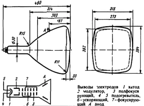 43ЛМ3В трубка электронно-лучевая фото 2